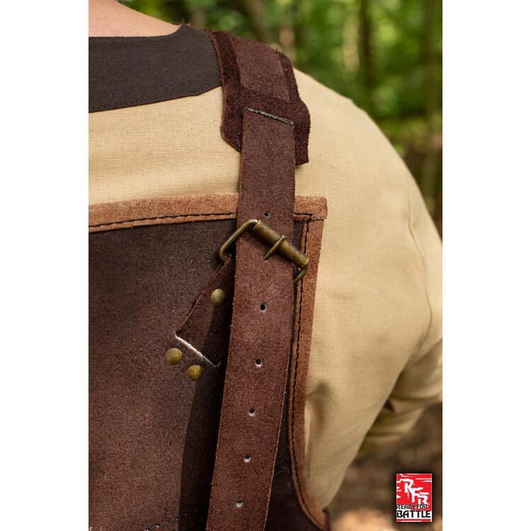 Focus on the straps of the brown RFB Viking Leather Armor
