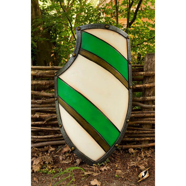 Bouclier de Chevalier - Vert/Blanc - 80x52 cm